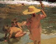 Joaquin Sorolla Children swimming beach oil on canvas